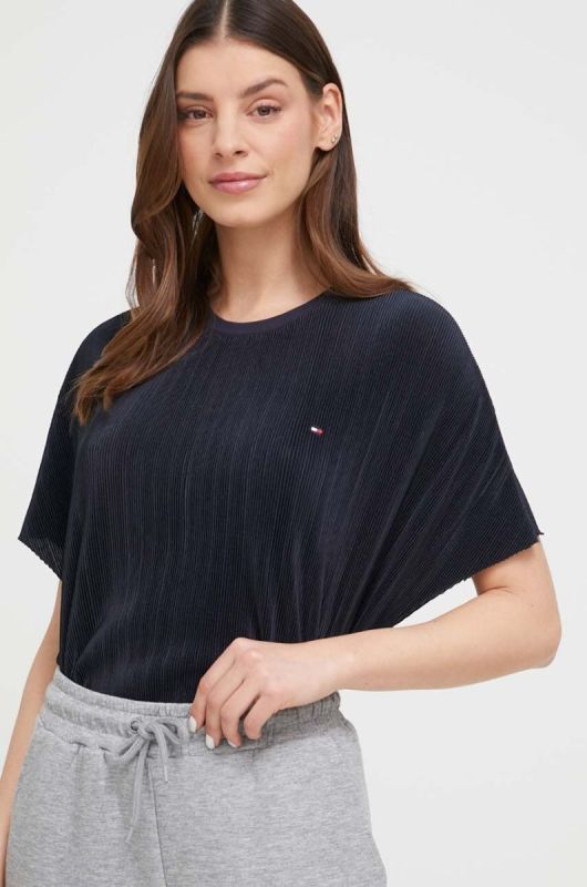 Піжамна футболка Tommy Hilfiger жіночий колір синій фото 2