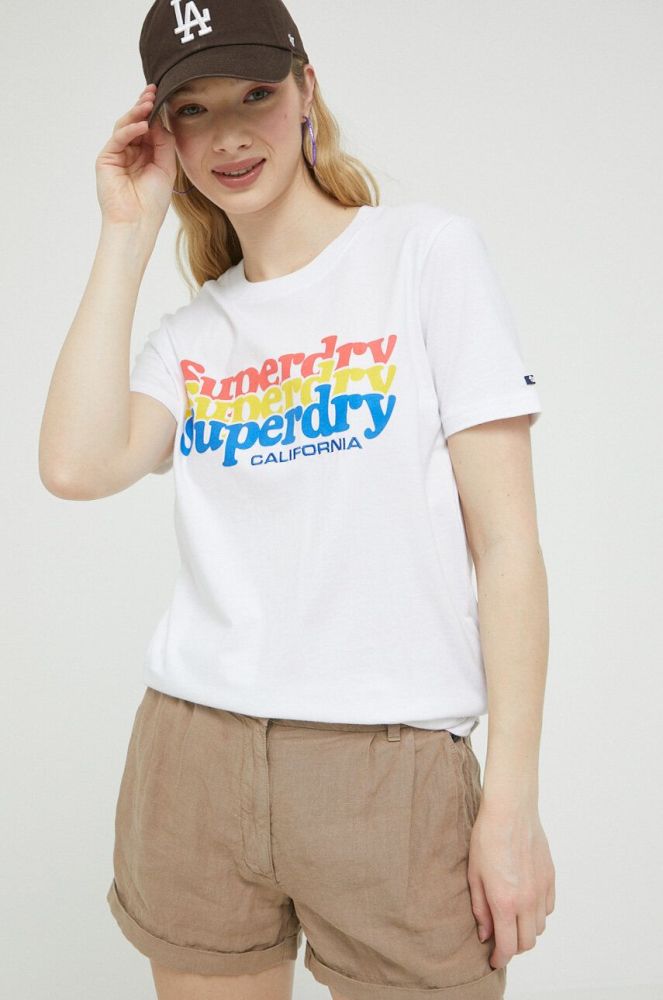 Бавовняна футболка Superdry колір білий (3186149)