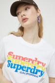 Бавовняна футболка Superdry колір білий (3186149)