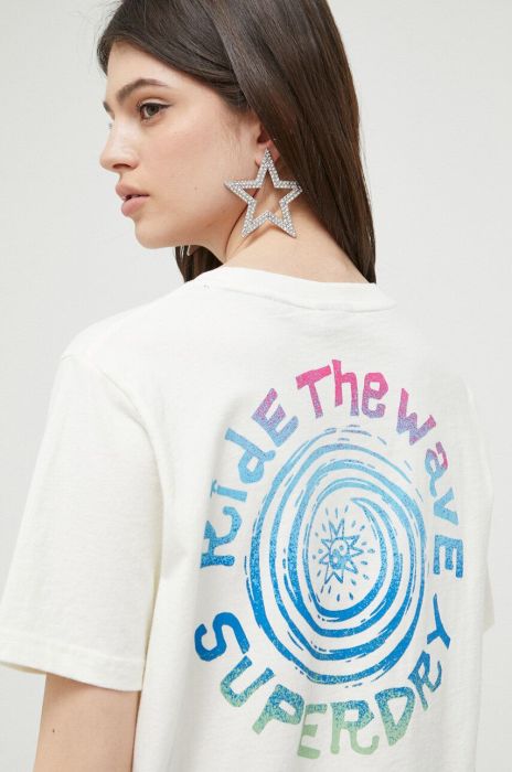 Бавовняна футболка Superdry колір бежевий (3220213)