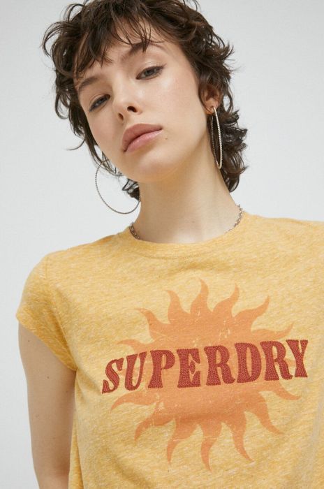 Футболка Superdry жіночий колір жовтий (2991707)