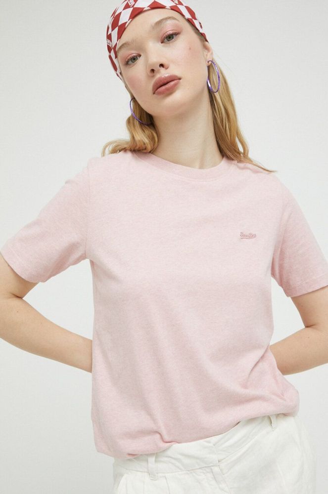 Бавовняна футболка Superdry колір рожевий (3186168)