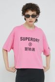 Бавовняна футболка Superdry колір рожевий (2989167)