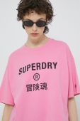 Бавовняна футболка Superdry колір рожевий (2989167)