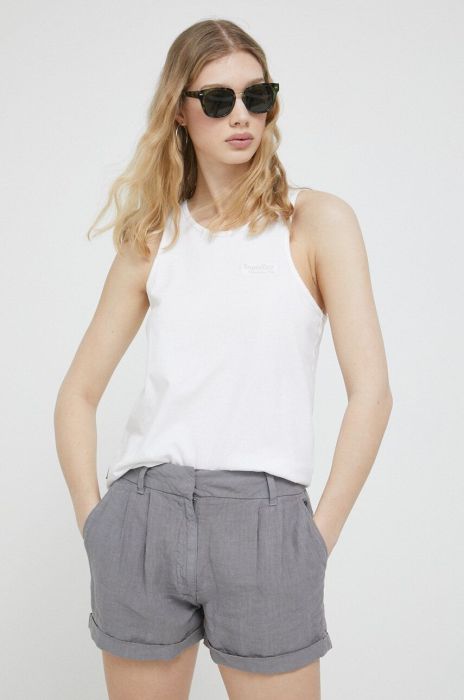 Бавовняний топ Superdry колір білий (3182312)