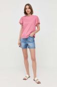 Бавовняна футболка Weekend Max Mara Mana колір рожевий