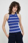 Бавовняний топ Polo Ralph Lauren колір синій (3230668)