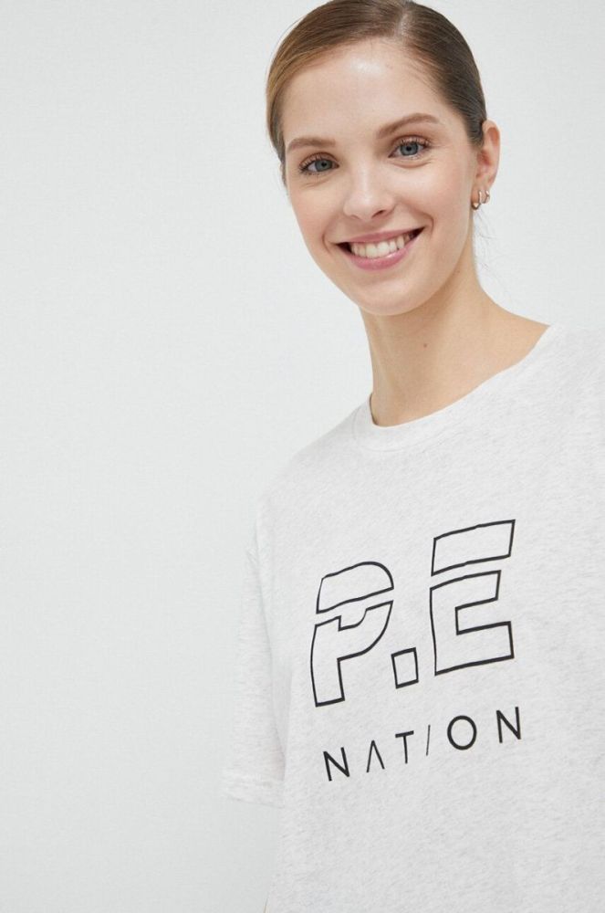 Бавовняна футболка P.E Nation колір сірий фото 4