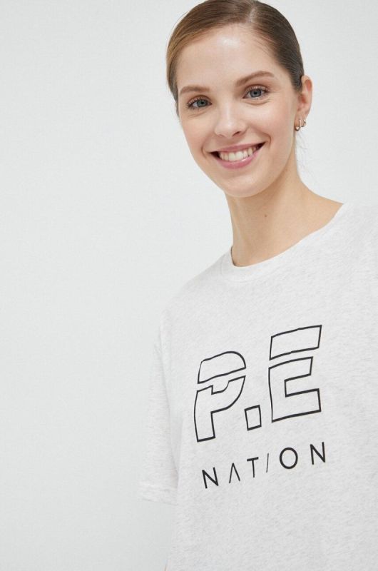 Бавовняна футболка P.E Nation колір сірий фото 4
