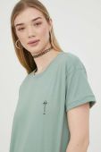 Бавовняна футболка Protest колір зелений