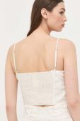 Льняний топ MAX&Co. колір бежевий