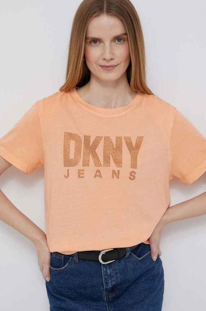 Футболка Dkny жіночий колір помаранчевий