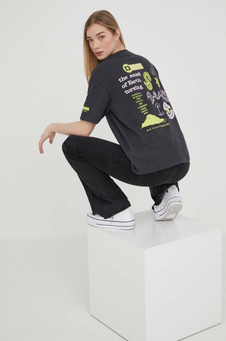 Бавовняна футболка Deus Ex Machina колір чорний