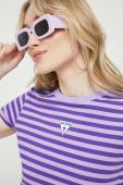 Футболка Guess Originals жіночий колір фіолетовий