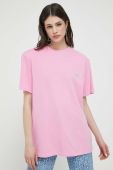 Бавовняна футболка Rotate колір рожевий
