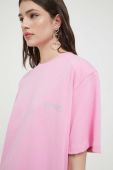 Бавовняна футболка Rotate колір рожевий