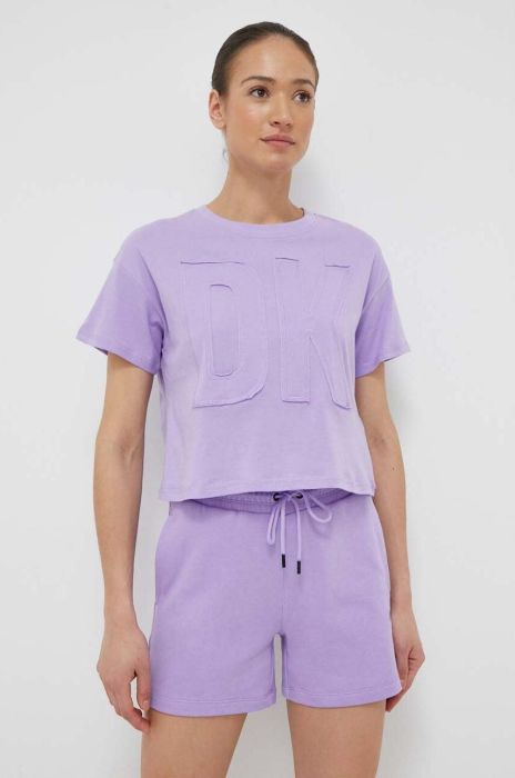 Бавовняна футболка Dkny колір фіолетовий
