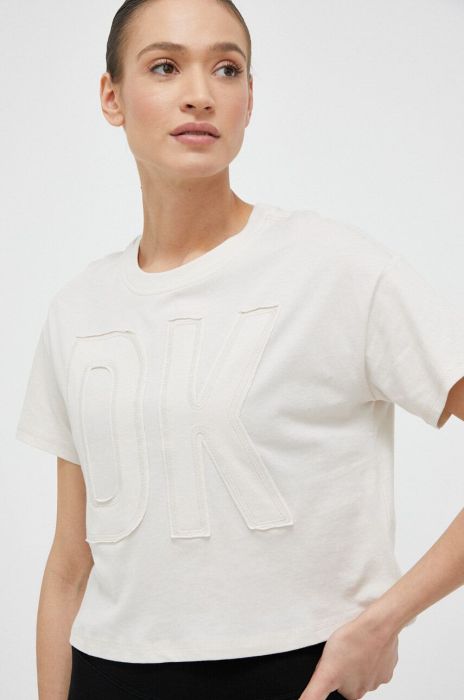 Бавовняна футболка Dkny колір бежевий (3229342)