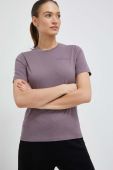Бавовняна футболка Peak Performance колір фіолетовий