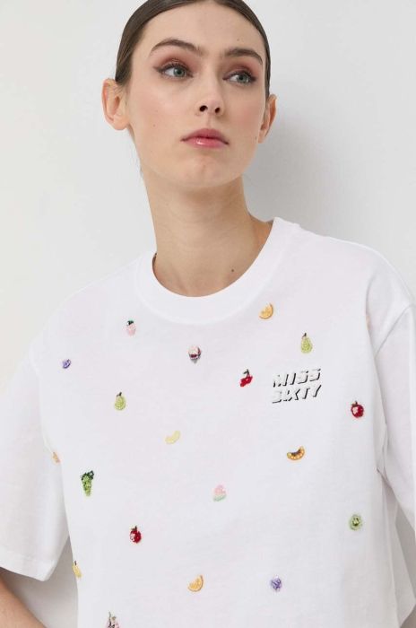 Бавовняна футболка Miss Sixty колір білий (3083636)