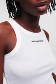 Бавовняний топ Karl Lagerfeld колір білий