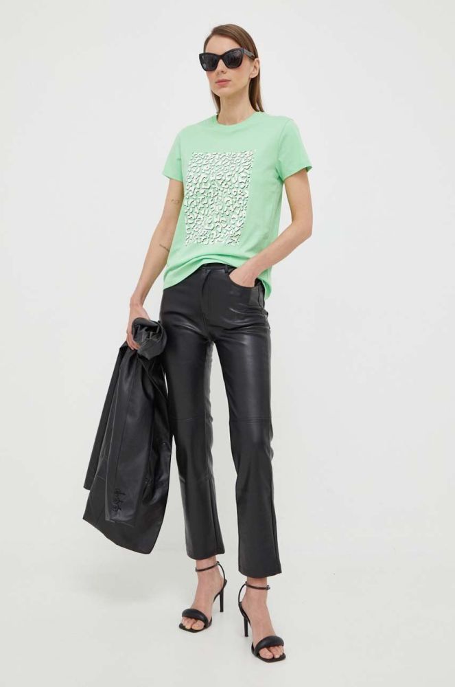 Бавовняна футболка Karl Lagerfeld колір зелений (3245600)