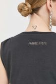 Бавовняний топ Patrizia Pepe колір сірий