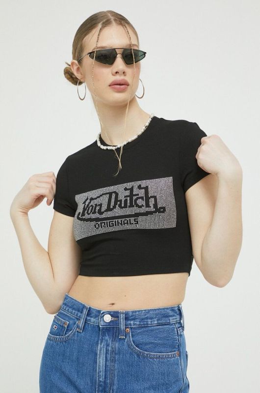Футболка Von Dutch жіночий колір чорний (3174375)