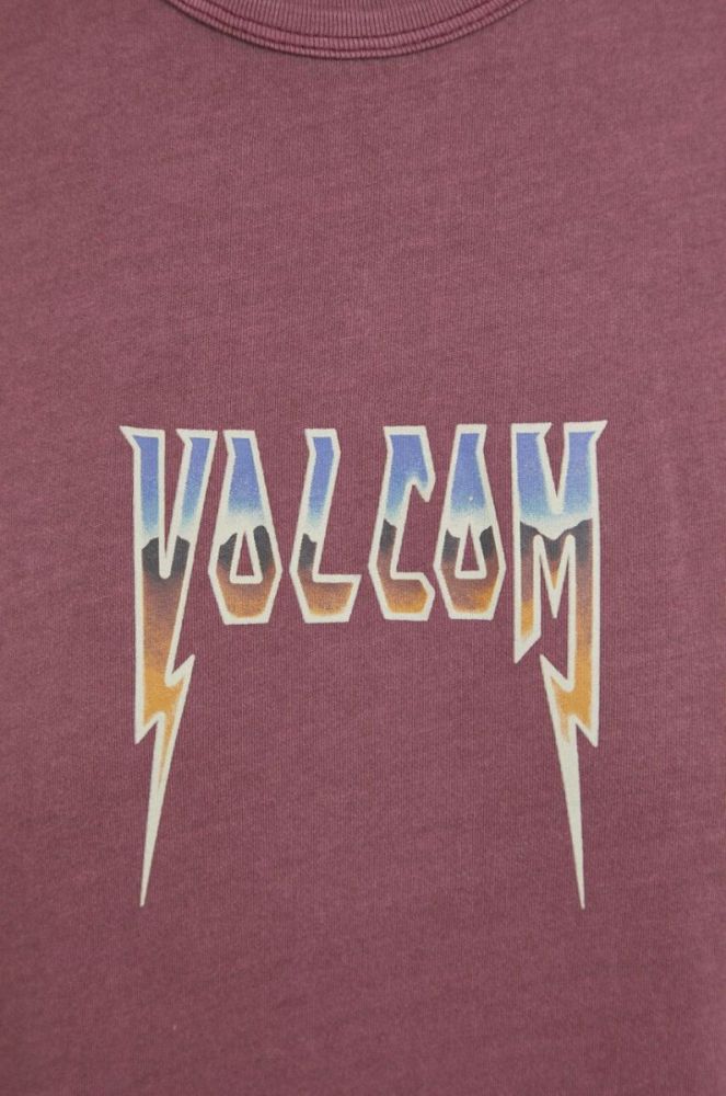 Бавовняна футболка Volcom колір фіолетовий фото 5