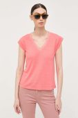 Льняна футболка Morgan жіночий колір помаранчевий