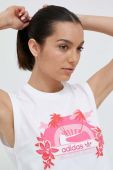 Бавовняний топ adidas Originals колір білий