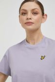 Бавовняна футболка Lyle & Scott колір фіолетовий