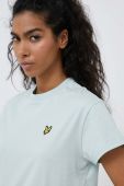 Бавовняна футболка Lyle & Scott колір бірюзовий