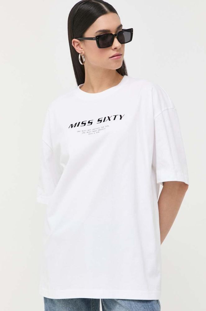 Бавовняна футболка Miss Sixty колір білий (3255130)