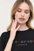 Бавовняна футболка Kurt Geiger London колір чорний