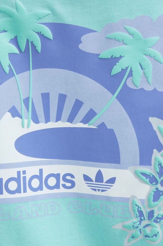 Бавовняна футболка adidas Originals колір бірюзовий фото 5