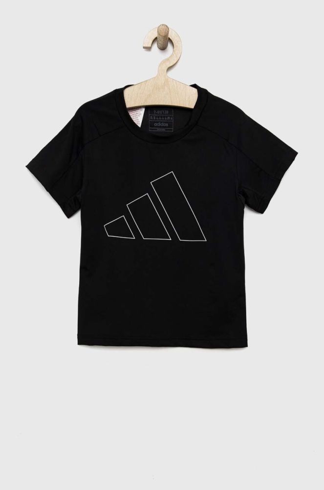 Дитяча футболка adidas G TR-ES BL колір чорний