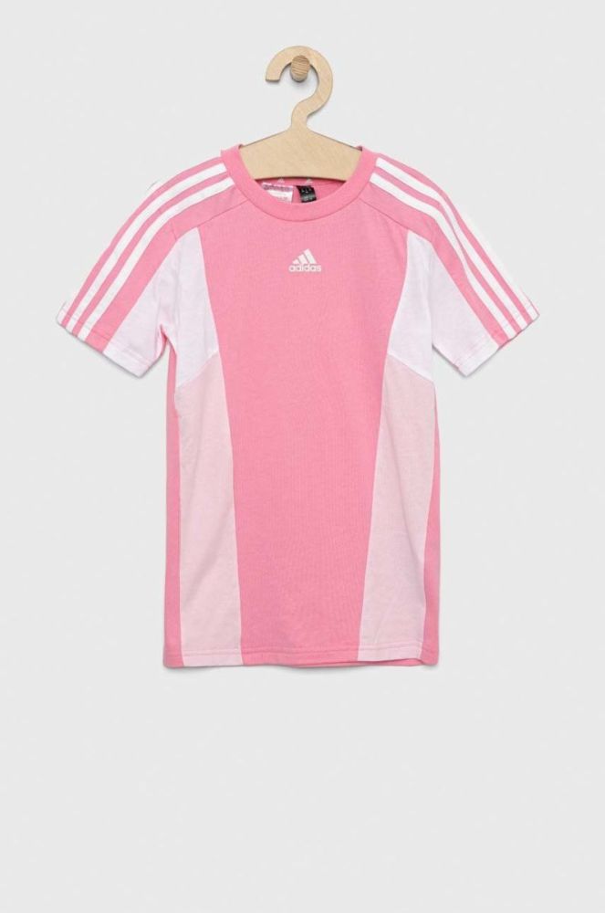 Дитяча бавовняна футболка adidas LK CB CO TEE колір рожевий фото 2