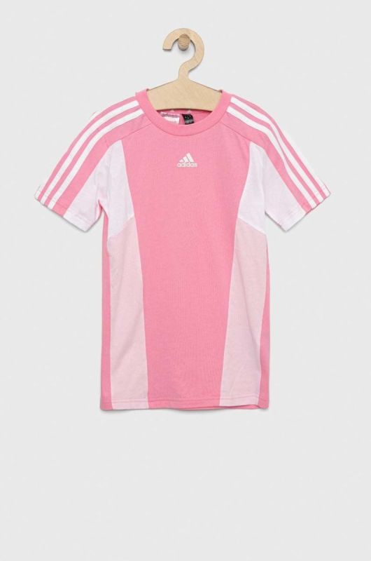 Дитяча бавовняна футболка adidas LK CB CO TEE колір рожевий фото 2