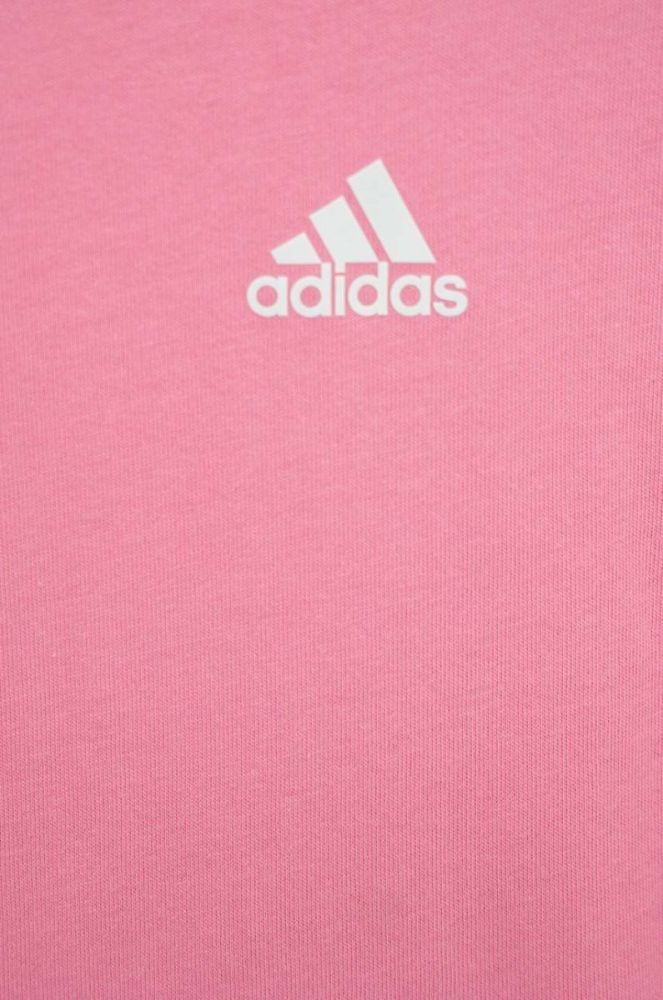 Дитяча бавовняна футболка adidas LK CB CO TEE колір рожевий фото 4