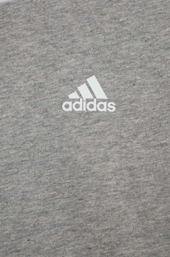 Дитяча бавовняна футболка adidas G 3S BF колір сірий фото 3