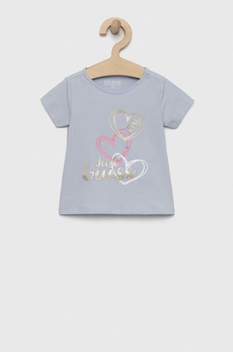 Футболка для немовлят Guess колір блакитний Футболка для немовлят Guess колір блакитний