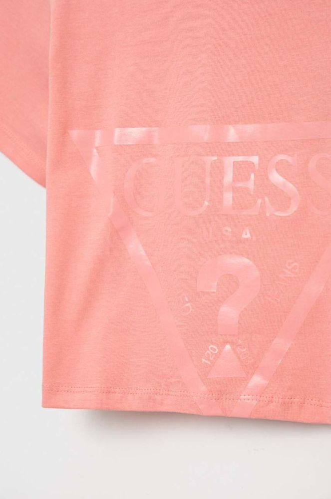 Дитяча бавовняна футболка Guess колір рожевий (3002304) фото 3