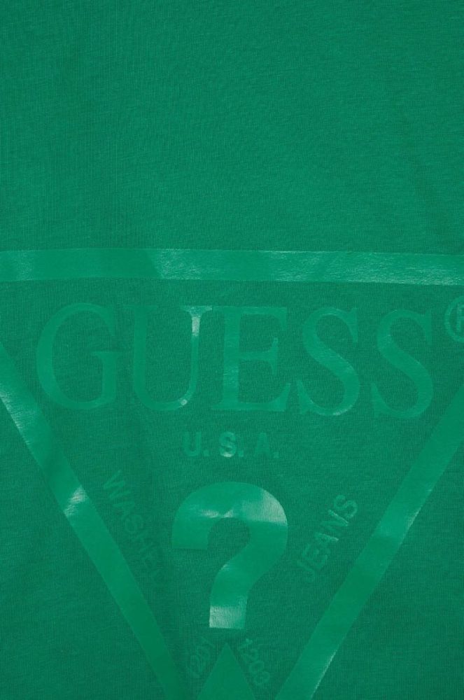 Дитяча бавовняна футболка Guess колір зелений (2857237) фото 3