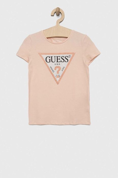 Дитяча футболка Guess колір рожевий (2874420) Дитяча футболка Guess колір рожевий (2874420)