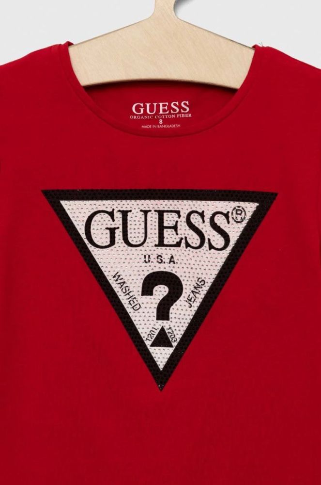 Дитяча футболка Guess колір червоний (2874403) фото 3