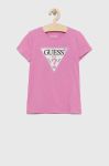 Дитяча футболка Guess колір фіолетовий (2874395)