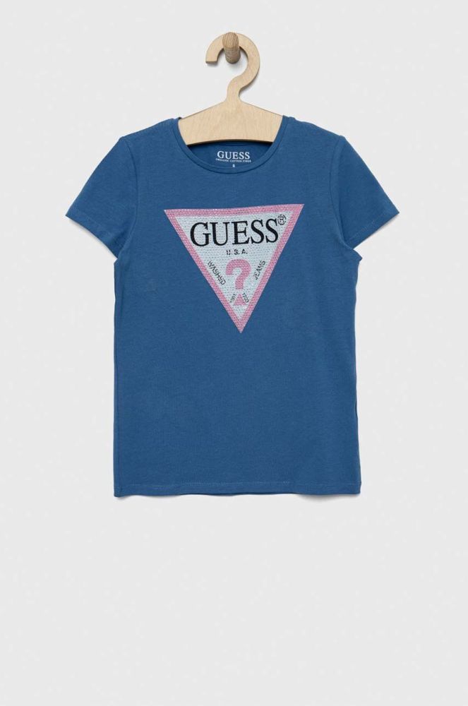 Дитяча футболка Guess колір блакитний (2874427)