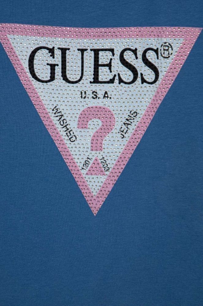 Дитяча футболка Guess колір блакитний (2874427) фото 3