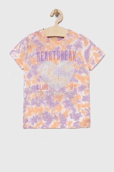 Дитяча футболка Guess колір фіолетовий (2911896) Дитяча футболка Guess колір фіолетовий (2911896)